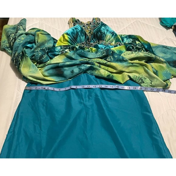 Tony Bowls Paris Satin Dress - Multi-Colored Abstract Print - 12 - Used - Picture 10 of 12